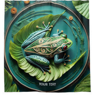 Fantasy Cute Frog Leaves Filigree