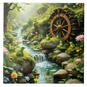 Fantasy Cute Frog River Forest Tile