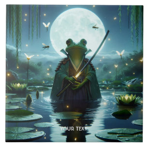 Fantasy Cute Frog Samurai Katana Tile