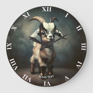 Fantasy Cute  Funny Baby Goat Large Clock