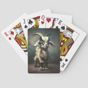 Fantasy Cute  Funny Baby Goat Playing Cards