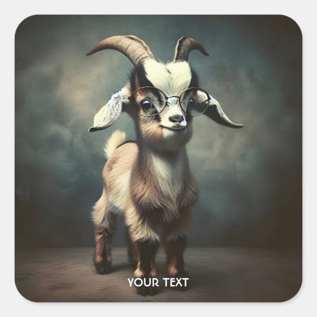 Fantasy Cute  Funny Baby Goat Square Sticker (Front)
