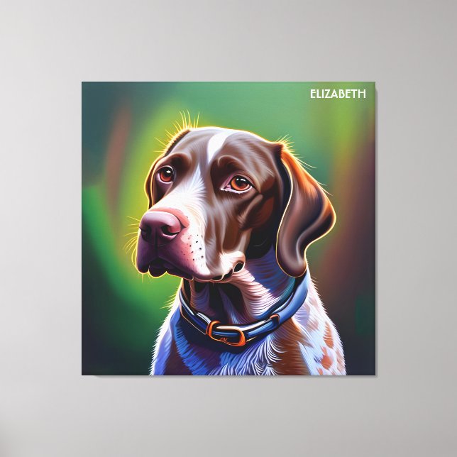 Fantasy Cute German Shorthaired Pointer Canvas Print (Front)