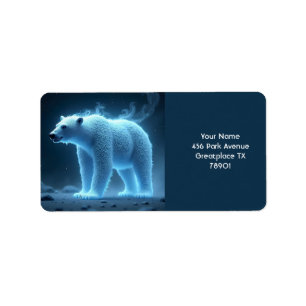 Fantasy Cute Ghostly Polar Bear Label