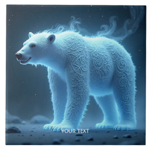 Fantasy Cute Ghostly Polar Bear Tile
