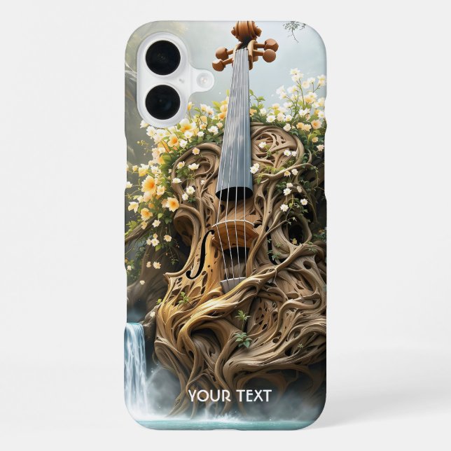 Fantasy Cute Giant Violin Forest iPhone Case (Back)