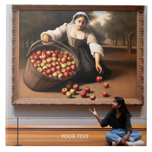 Fantasy Cute Girl Apple Picture Tile