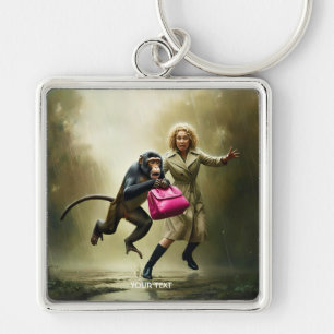 Fantasy Cute Girl Bag Monkey Keychain