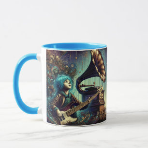 Fantasy Cute Girl Music Guitar Mug