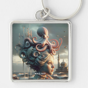 Fantasy Cute Girl Octopus Sea Keychain