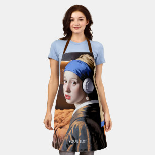 Fantasy Cute Girl Pearl Headphones Apron