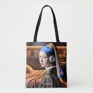 Fantasy Cute Girl Pearl Headphones  Tote Bag