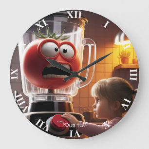 Fantasy Cute Girl Tomato Blender Large Clock