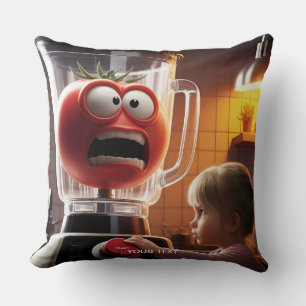 Fantasy Cute Girl Tomato Blender Throw Pillow