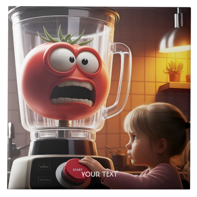 Fantasy Cute Girl Tomato Blender Tile (Front)