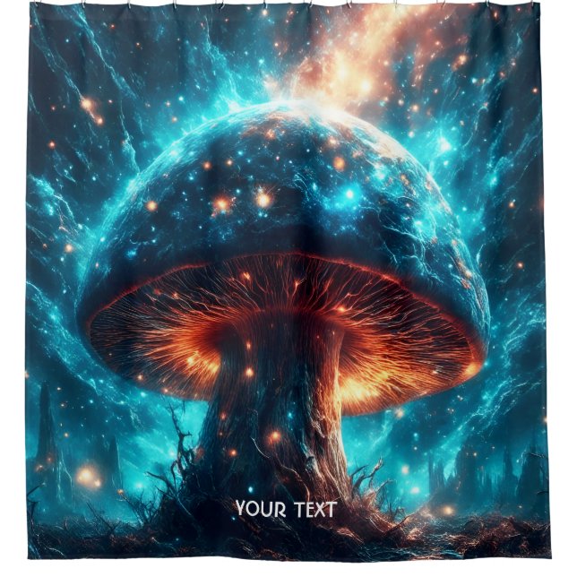 Fantasy Cute Glass Blue Mushroom (Front)