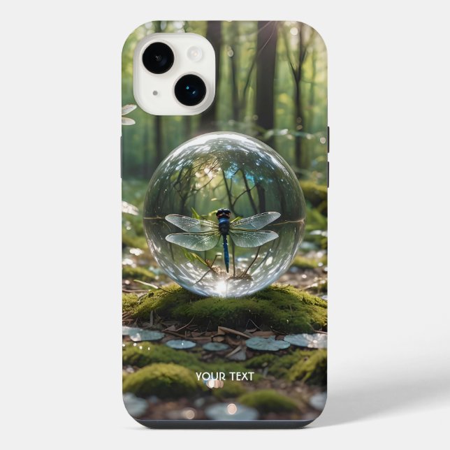 Fantasy Cute Glass Sphere Dragonfly iPhone Case (Back)