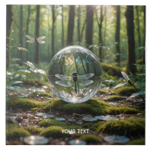 Fantasy Cute Glass Sphere Dragonfly Tile
