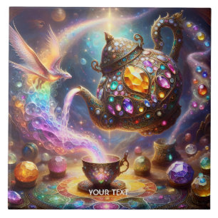 Fantasy Cute Glass Tea Kettle Tile
