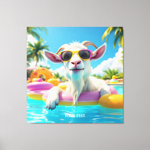 Fantasy Cute Goat Float Glasses Canvas Print