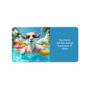 Fantasy Cute Goat Float Glasses Label