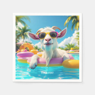 Fantasy Cute Goat Float Glasses Napkin