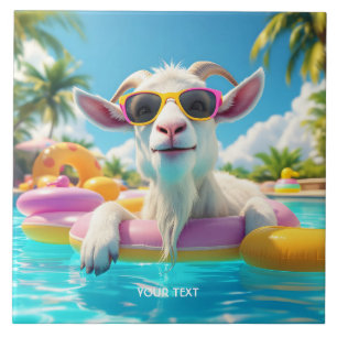 Fantasy Cute Goat Float Glasses Tile