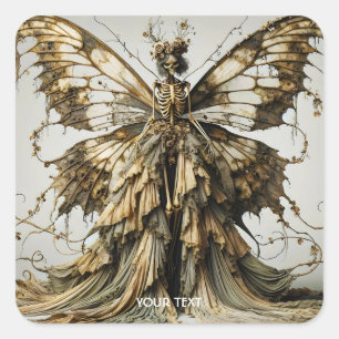 Fantasy Cute Goth Female Figure Square Sticker