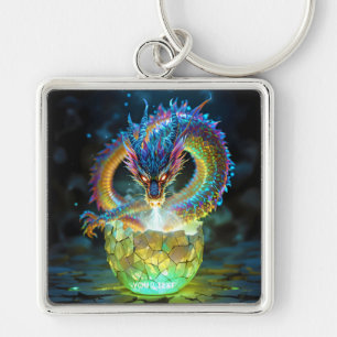 Fantasy Cute Green Dragon Egg Keychain