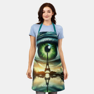Fantasy Cute Green Eyes Paris Apron