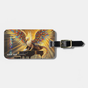 Fantasy Cute Griffon Playing Piano Luggage Tag