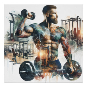 Fantasy Cute Gym Athlete Weight Poster