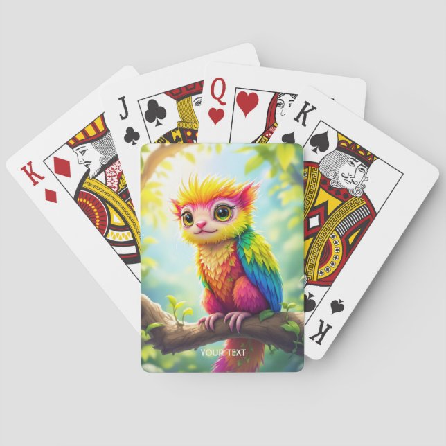 Fantasy Cute Half Ferret Hybrid Playing Cards (Back)