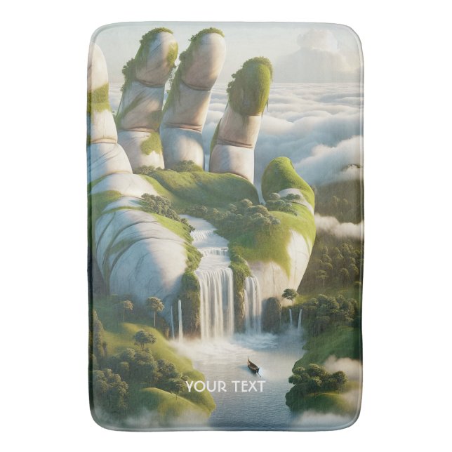 Fantasy Cute Hand Forest Clouds Bath Mat (Front Vertical)