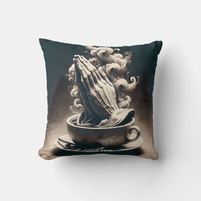 Fantasy Cute Hands Coffee Cup Throw Pillow (Front)