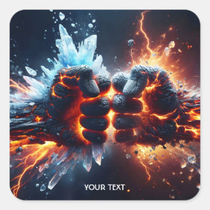 Fantasy Cute Hands Lava Ice Square Sticker