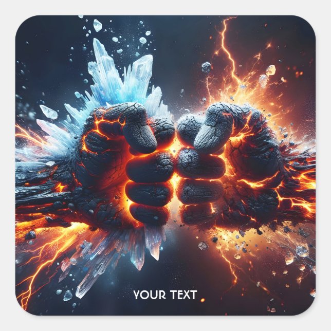 Fantasy Cute Hands Lava Ice Square Sticker (Front)