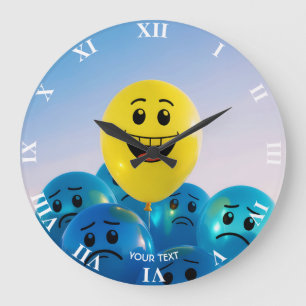 Fantasy Cute Happy And Sad Large Clock