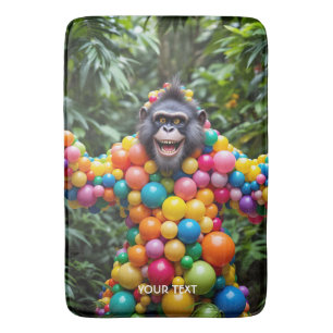 Fantasy Cute Happy Colourful Monkey Bath Mat