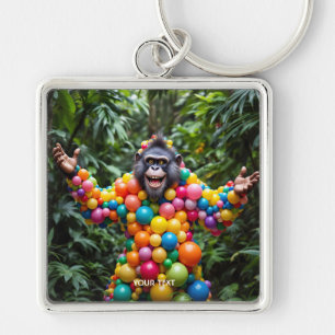 Fantasy Cute Happy Colourful Monkey Keychain