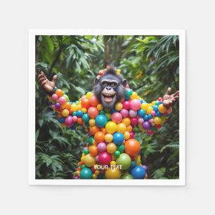 Fantasy Cute Happy Colourful Monkey Napkin