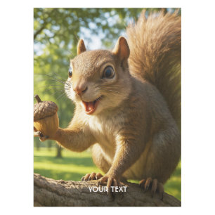 Fantasy Cute Happy Squirrel Forest Tablecloth