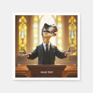 Fantasy Cute Happy Velociraptor Raptor Napkin