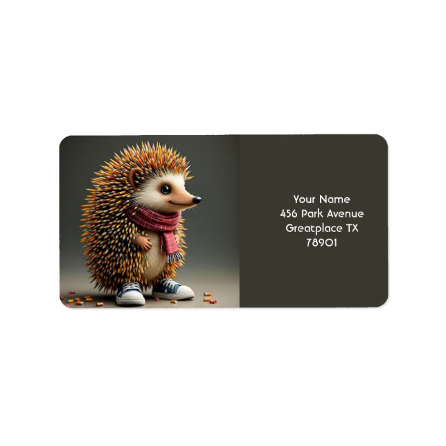 Fantasy Cute Hedgehog Sharp Needles Label (Front)