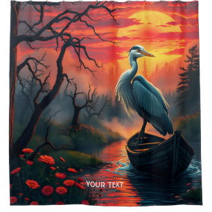 Fantasy Cute Heron Evening Lake