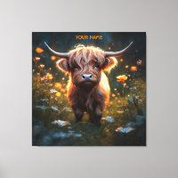 Fantasy Cute Highland Baby Cow