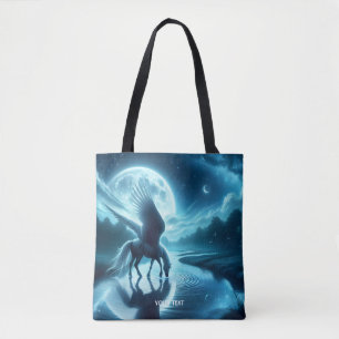 Fantasy Cute  Horse Wings Moon Tote Bag