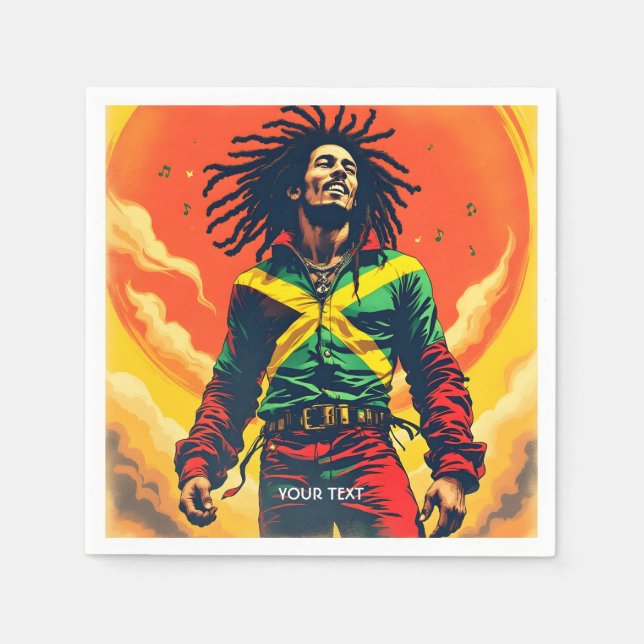 Fantasy Cute Jamaica Flag Sun Napkin (Front)