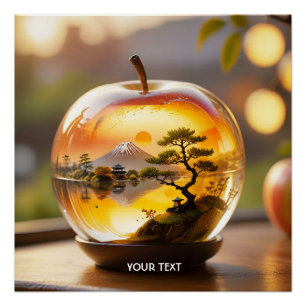 Fantasy Cute Japanese Apple View Poster