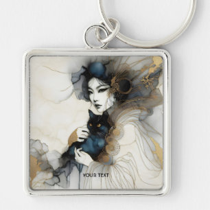 Fantasy Cute Japanese Girl Cat Keychain